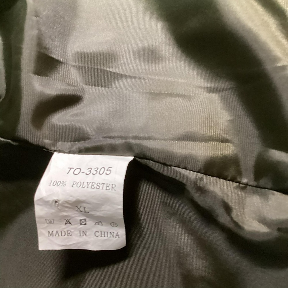 Olive Green Military Style Jacket XL Silver Button Front Structured Blazer - Picture 4 of 7
